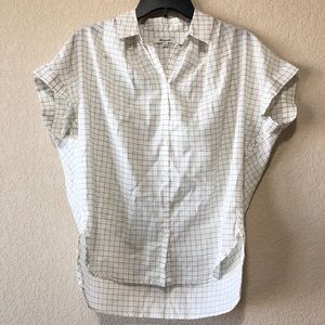 Madewell Mini Windowpane Central Button Down Top S